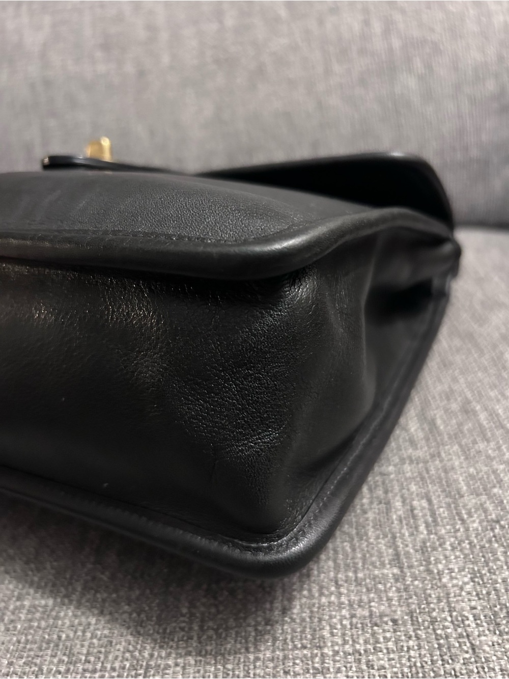 Coach Vintage Willis Black Leather Satchel with Brass Hardware, Hang tag & Strap - Picture 11 of 12